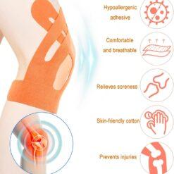 PreCut Kinesiotapes Knie – 10er-Pack (Orange)